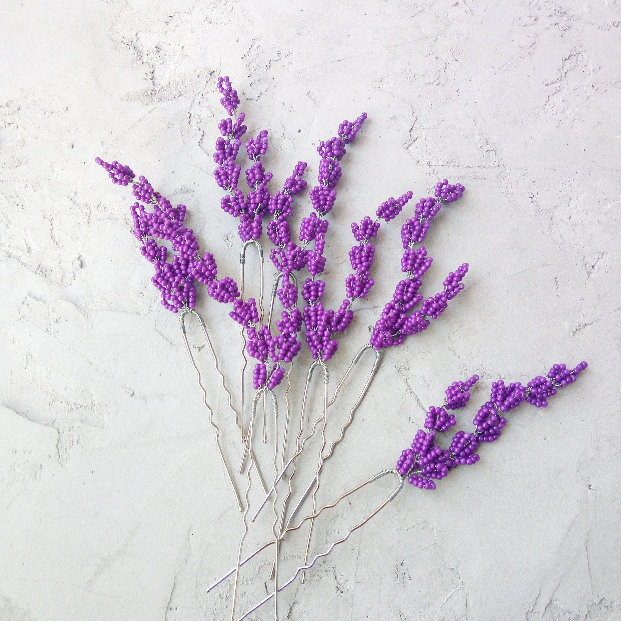 Lavender Hair pin set Floral hair clips for wedding Boho hair Etsy