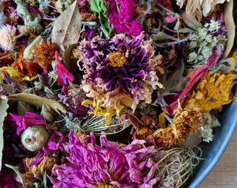 Potpourri de jardim multicolorido orgânico 100g "Flores de Outono"
