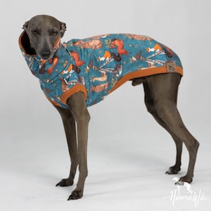 ボヘミアン風アニマルプリントの犬用ベスト：ハンドメイドコットンニット