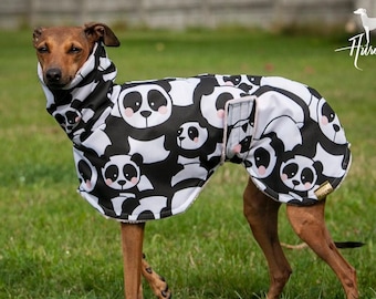 Handmade Panda Print Dog Raincoat: Waterproof Cotton Blend