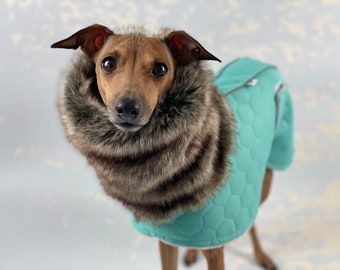 S1 turquoise winter coat with fur