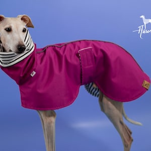Fuchsia Dog Raincoat: Handmade Waterproof Coat