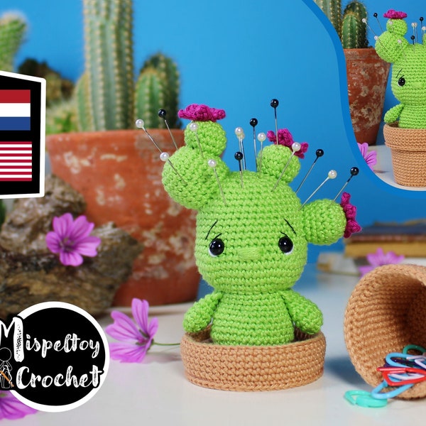 Cactus pincushion jar (2021) (NL-ENG) -Crochet pattern Cactus pincushion-jar-