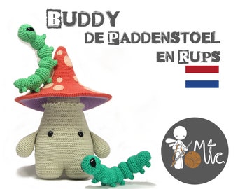 Schema all'uncinetto Buddy il fungo e il bruco schema 2 in 1 (2019) (NL)