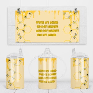 Bumble Bee Sippy Cup Wrap: 12oz Sublimation Design (Digital Download)