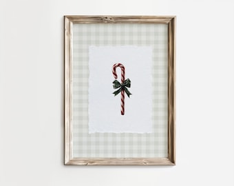 Vintage Candy Cane Christmas Print, Farmhouse Kitchen Decor (Digital Download)