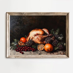 Thanksgiving Still Life Print, Vintage Kitchen Vase Utensil Art, Autumn Harvest Feast Digital Download