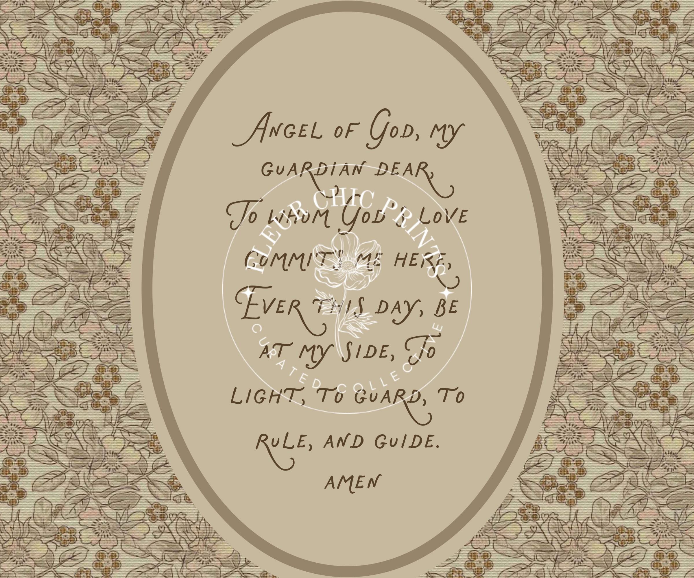 Guardian Angel Prayer Printable, Angel of God My Guardian Dear ...