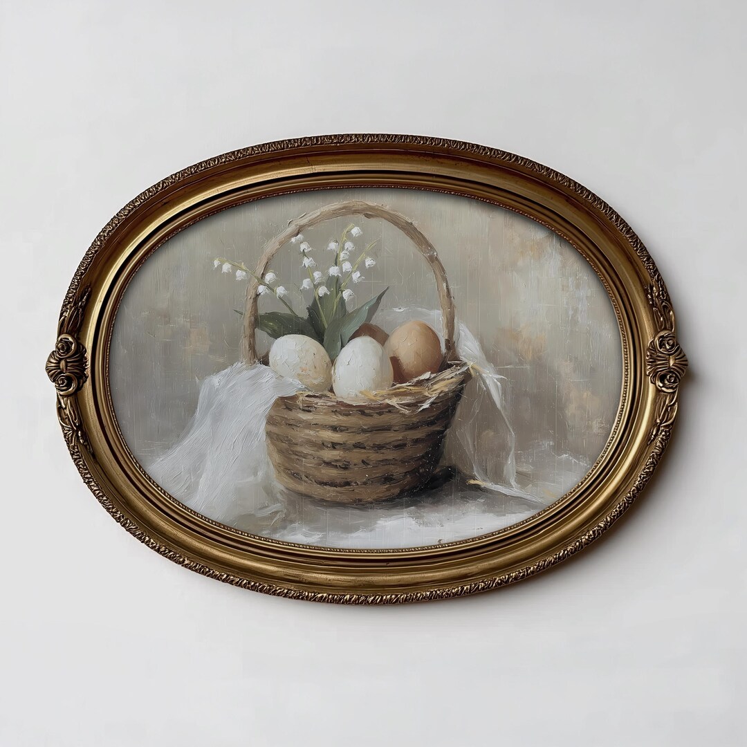 Vintage Easter Eggs Lily of the Valley Printable, Spring Still Life ...