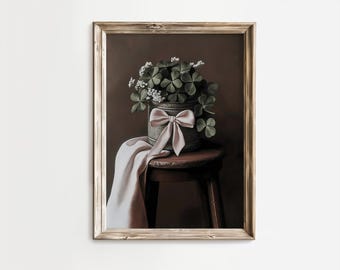 Vintage Shamrock Still Life Print: Moody Irish Art (Digital Download)