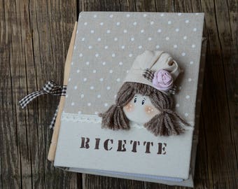 RICETTARIO shabby COUNTRY STYLE personalizzabile, regalo per lei, regalo personalizzabile con nome,  raccoglitore per ricette artigianale