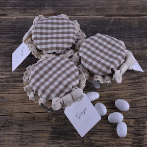Bomboniere copri barattoli shabby style  per miele, confetture o marmellate