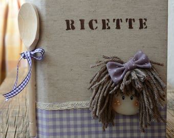 RICETTARIO COUNTRY STYLE personalizzabile con il nome, regalo donna, regalo personalizzabile, raccoglitore per ricette artigianale