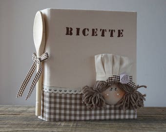 RECIPE BOOK shabby chic COUNTRY STYLE customizable with the name, gift for her, customizable gift with name, recipe book