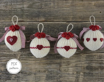 Pattern to create your own fancy woolen Xmas balls - easy PDF tutorial - easy-to-make unique handmade Christmas decorations