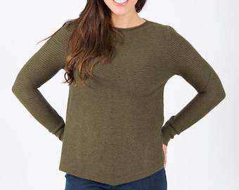 Black Plum Ribbed Jumper