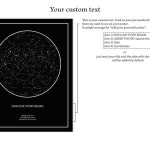 Star Map Print Custom by Date PRINTABLE Star Chart Astronomy | Etsy