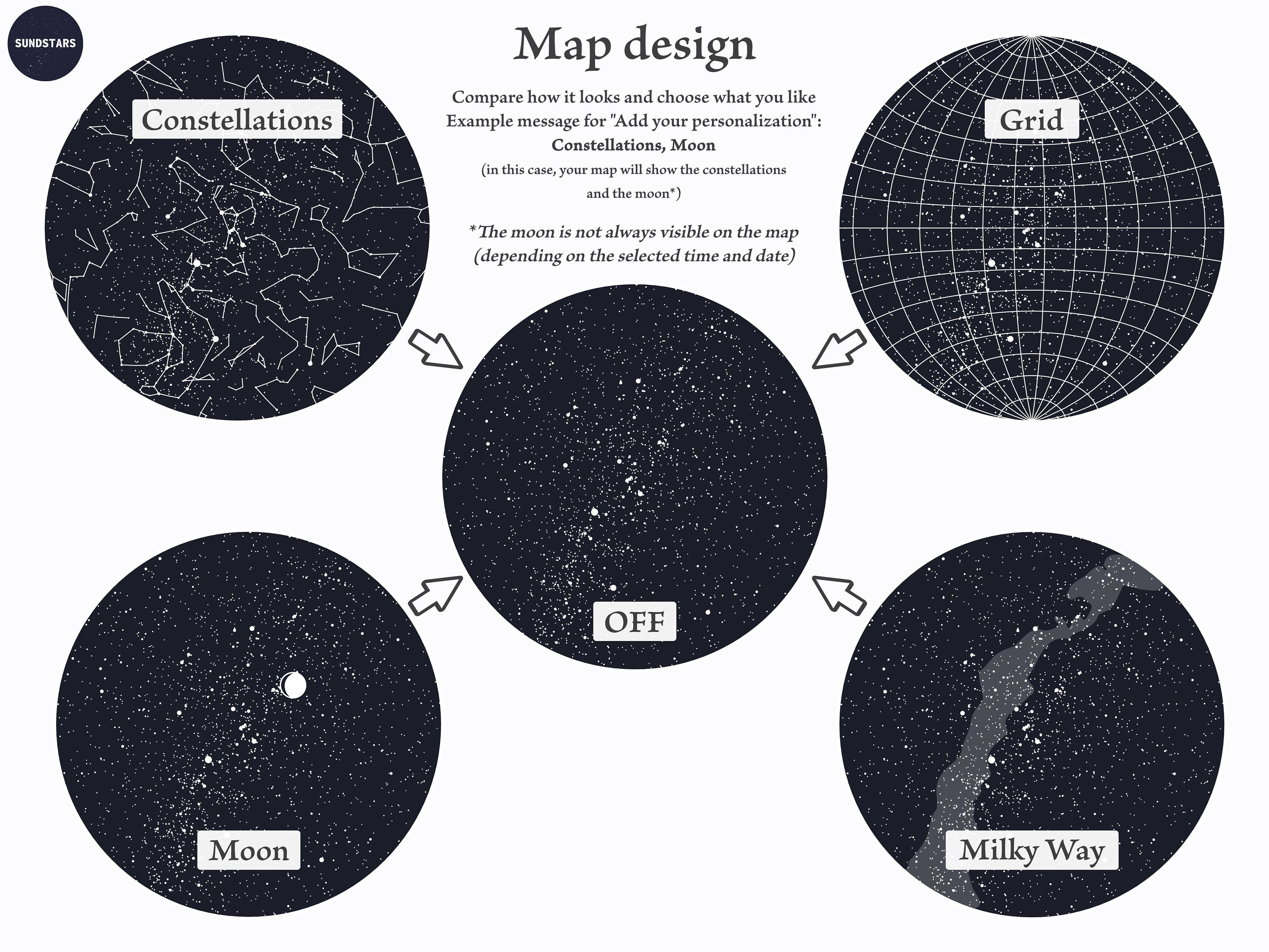 Custom Star Chart, Celestial Map - Home Decor Wall - Coordinate Gift ...