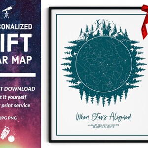 Mapa estelar digital / Tarjeta para el primer día de la madre, regalo para mamá primeriza, regalo de cumpleaños de hijo o hija
