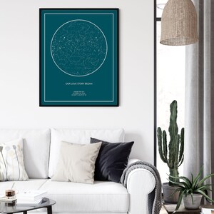 Custom Star Map Print by Date, PRINTABLE Star Chart Poster ...