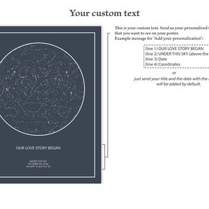Custom Star Map Print by Date, PRINTABLE Star Chart Poster ...