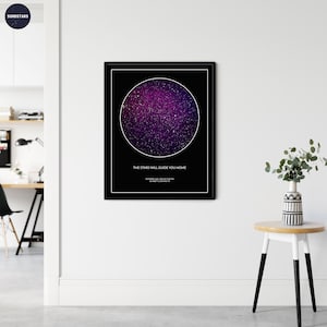 Carte des étoiles, premier cadeau de fête des mères, impression astronomie TÉLÉCHARGEMENT NUMÉRIQUE