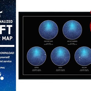 Galaxie Geschenk, Sternenkarte Druck nach Datum, Geschenk für Sie, Sternenkarte Poster - Digitaldruck