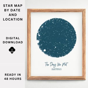 Mapa estelar de aniversario: gráfico digital personalizado del cielo nocturno por fecha y ubicación