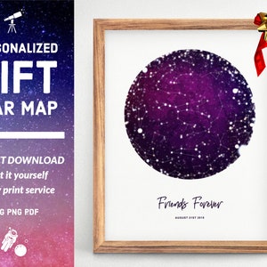 Carte du ciel nocturne - Cadeau relation personnalisé pour petit ami ou petite amie, décoration de chambre Galaxy NUMÉRIQUE