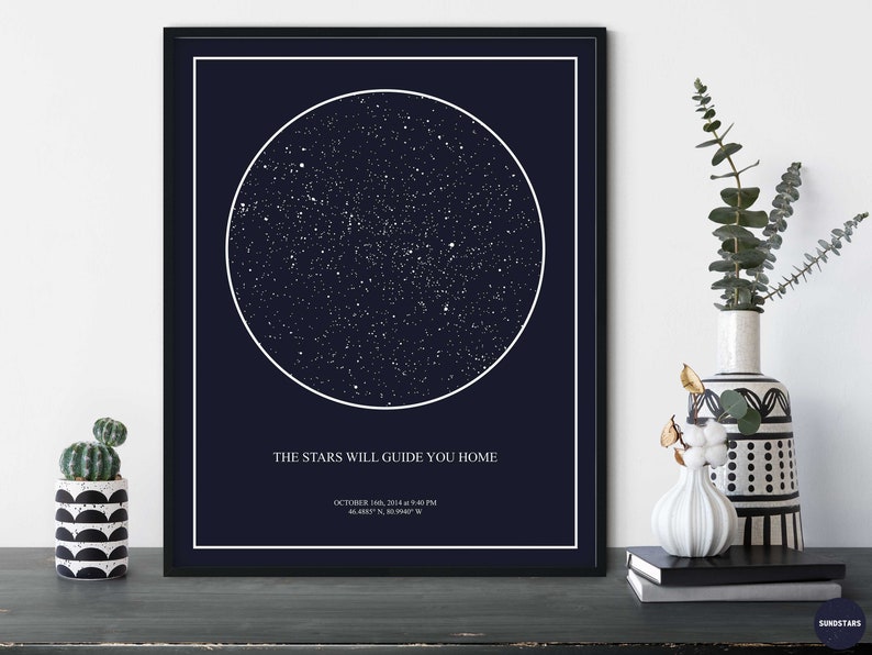 Star map print Custom by date PRINTABLE Star chart Astronomy | Etsy