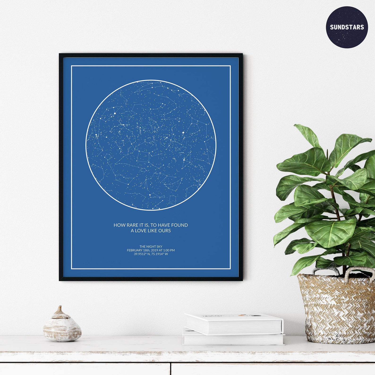 Star Map Custom Print by Date PRINTABLE Star Chart Poster Etsy
