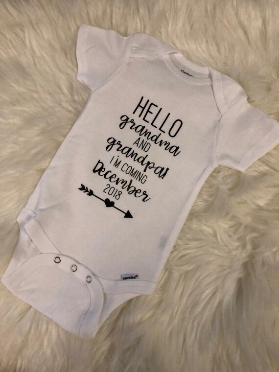 hello grandma and grandpa onesie