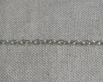 1M CHAINE 4x3mm Métal argenté maillon Forçat perles bracelets sautoirs fils *C45