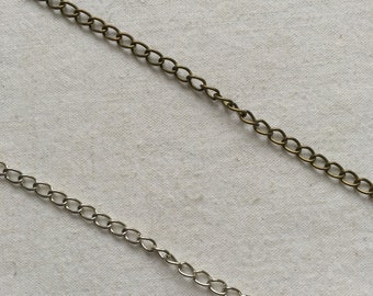 One meter of DIY jewelry extension chain. Silver or bronze chain. Wholesale chain, for jewelry extension. Curb link chain