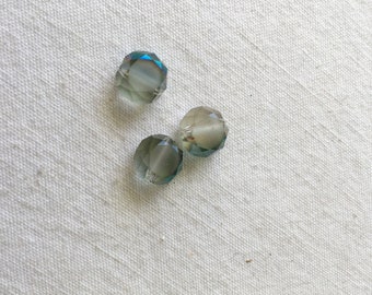 Lot de 5 perles en verre gris fumé ou blanc transparent au choix. Perles à facettes en verre dépoli, effet cristal; Perles pour DIY