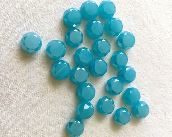 Lot de 2 perles jaunes ou bleues à facettes en verre dépoli. Perles jaunes ou bleues au choix. Lot de perles pour bijoux DIY en verre.