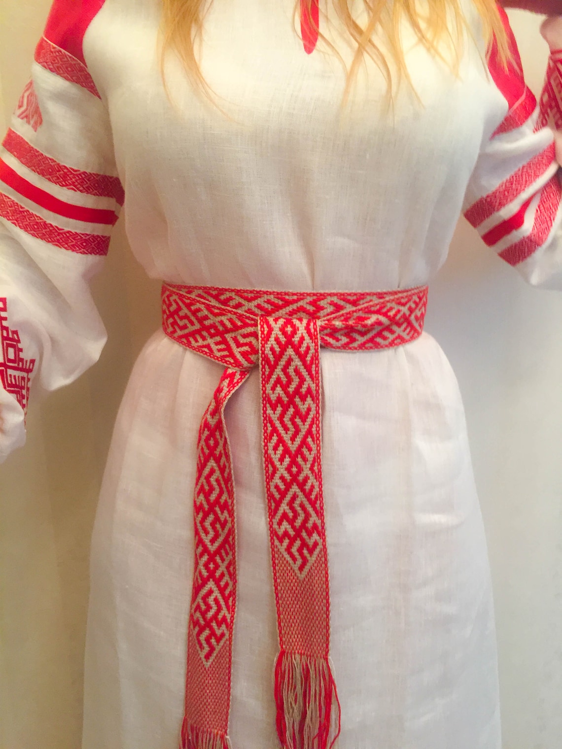 ethnic dress with belt