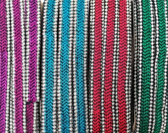 Indian Black Border Ribbon Golden colors purple, duck blue, red and green, 2 cm x 100 cm