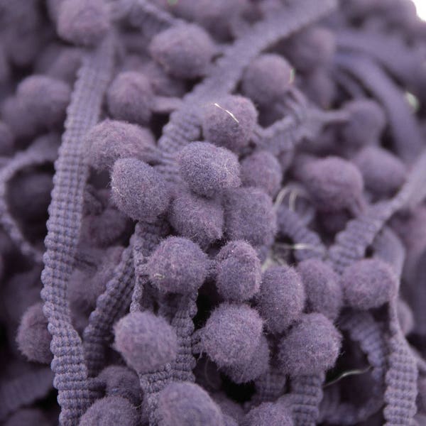 Galon pompon violet, 1,5 cm x 100 cm, couture, mercerie