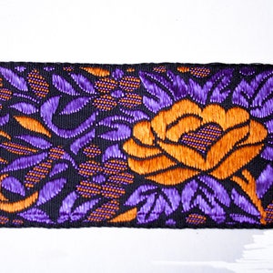 Ruban tissé indien fleuri de couleur multicolore, 5 cm x 50 cm, fourniture de couture et mercerie image 2