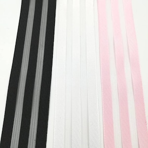 Organdy ribbon in black, white and pink, 4 cm x 100 cm, sewing and haberdashery supplies image 1