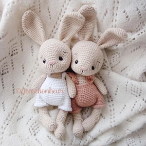 Coton my little rabbit: amigurumi crochet pattern French/English/Spanish/German (PDF File)