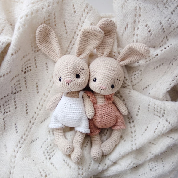 Cotton my little rabbit: amigurumi crochet pattern French/English/Espanol/Deutsch (PDF File)