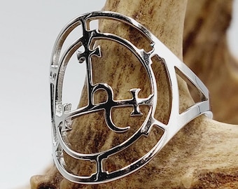 Sigil Of Lilith Stainless Steel Ring