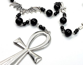 Huge Vampire Ankh Rosary