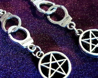Satanic Handcuff Earrings