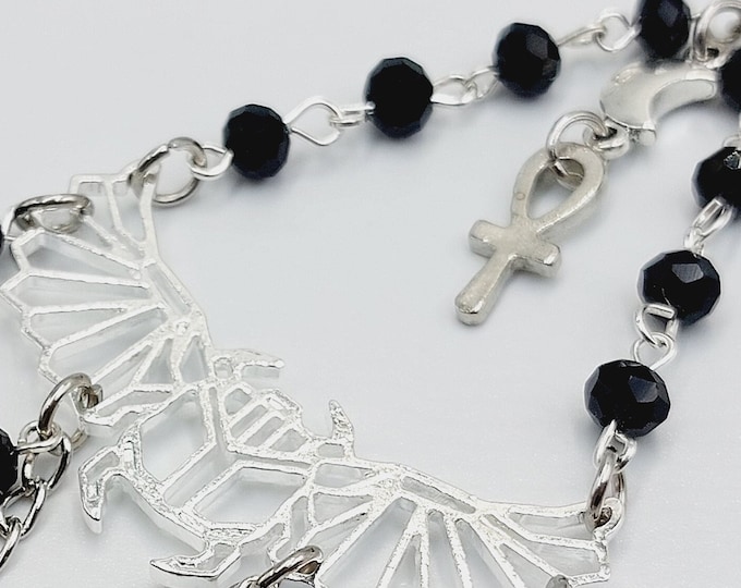 Elegant Vampire Ankh Scarab Khepri Earrings