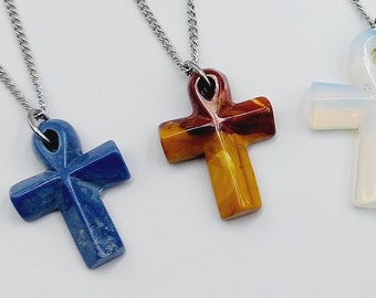 Crystal Ankh Pendants (Goldstone / Opalite / Hematite / Sodalite / Mookaite)