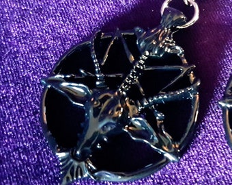 Black Sigil of Baphomet Earrings (2 Styles)