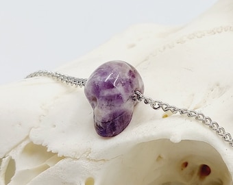 Mini Amethyst Crystal Skull Pendant